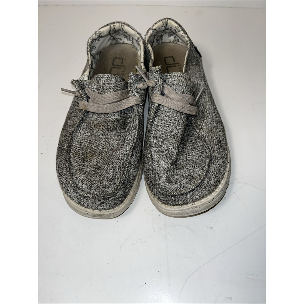 Hey Dude Wendy L Linen Women's Shoes Size 9 Grey Slip On Comfort Casual Loafer